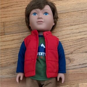 Kids Adventure Doll with Red Vest and Blue Shirt